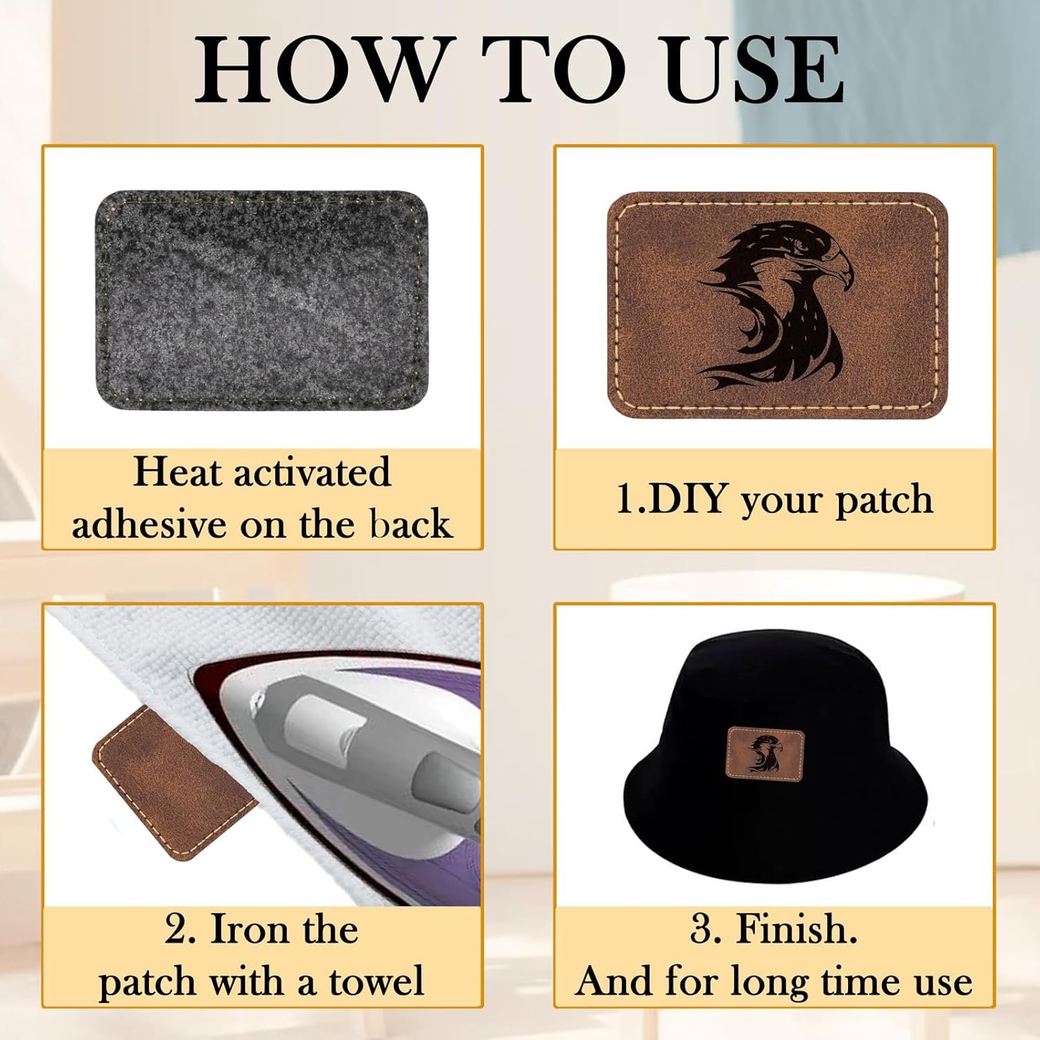 50 Pack Leatherette Hat Patches - Image 3