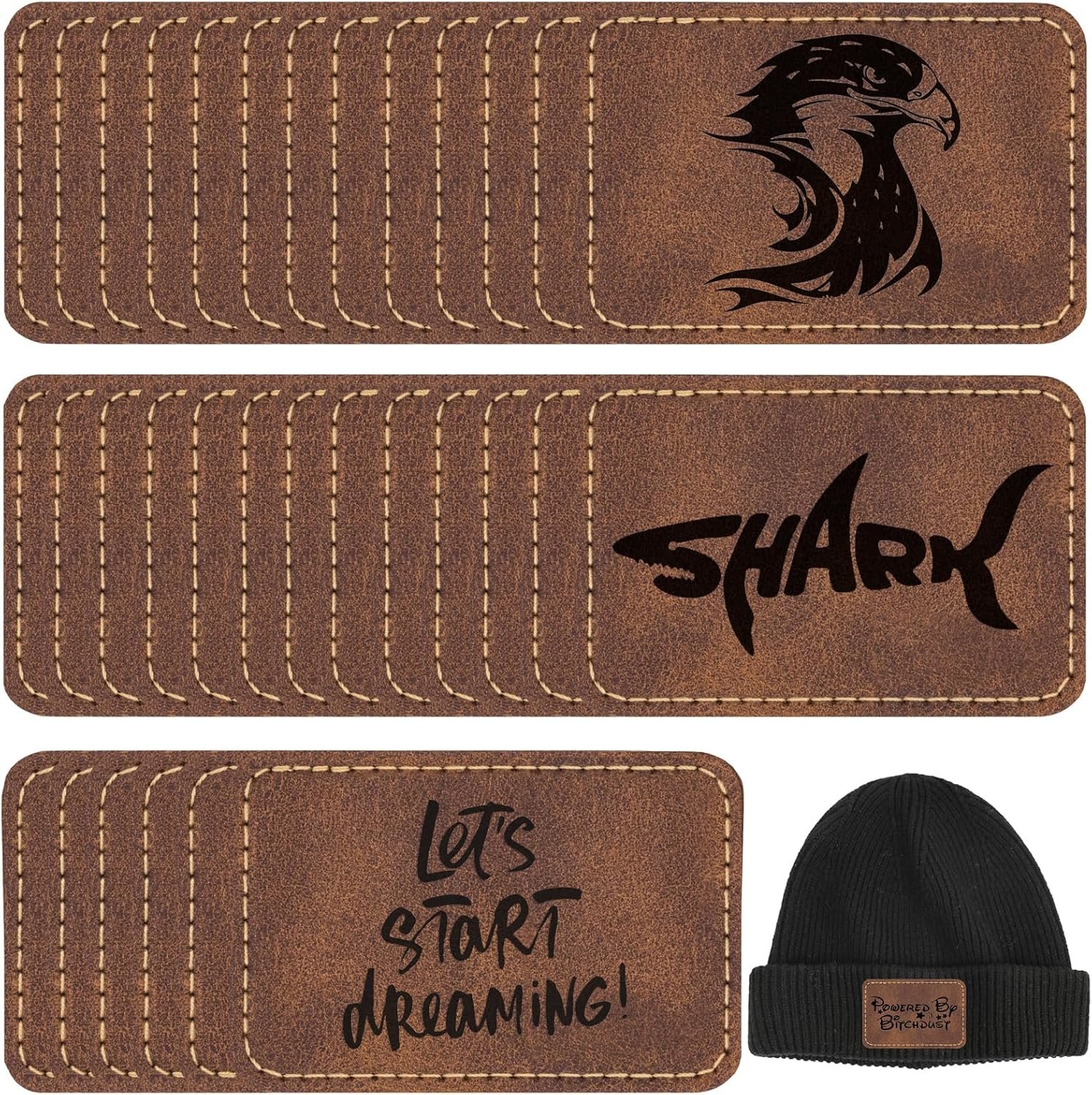 50 Pack Leatherette Hat Patches